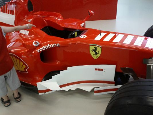 Ferrari F1 car rear view